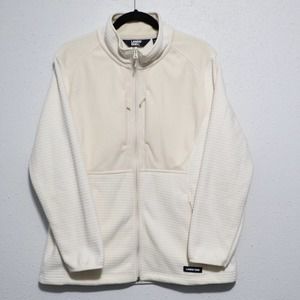LAND’S END | Cream Colored Zip Up Fleece Jacket Size L